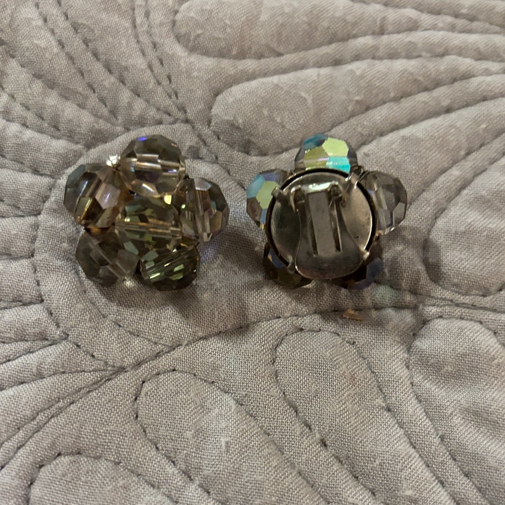 Vintage Crystal Clip-On Earrings